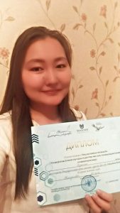 Aigerim Zhanadilova, a 4th year student